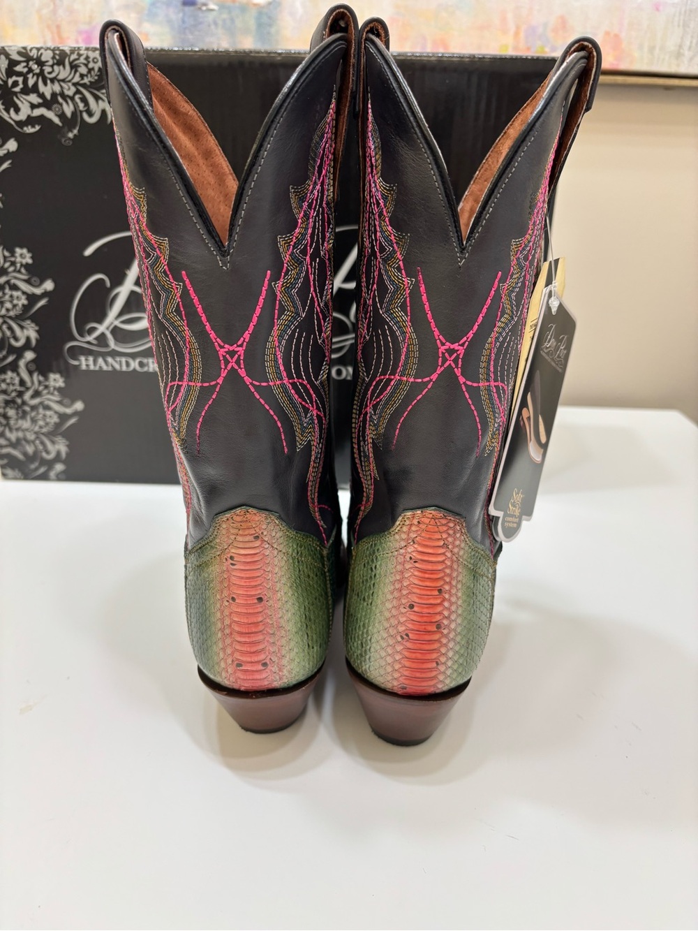 🐍 Dan Post Genuine Watersnake Cowboy Boots — NWT — Sz 7 - Picture 4 of 11
